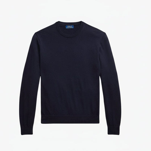 Baumwoll-Kaschmir-Pullover mit Rundhalsausschnitt