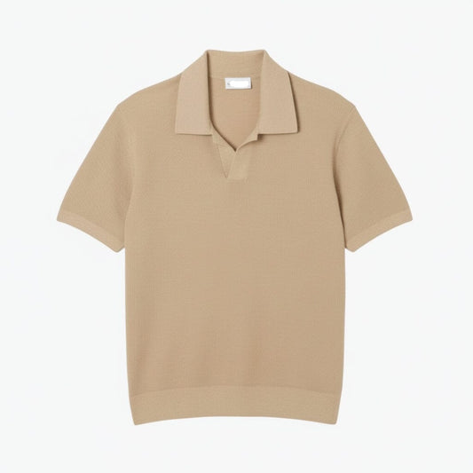 Baumwollmischung Pullover mit offenem Polokragen