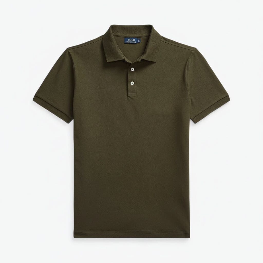 Custom Slim Fit Stretch-Mesh-Polohemd