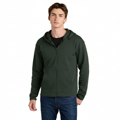 Double-Strick-Kapuzenjacke mit durchgehendem Reißverschluss