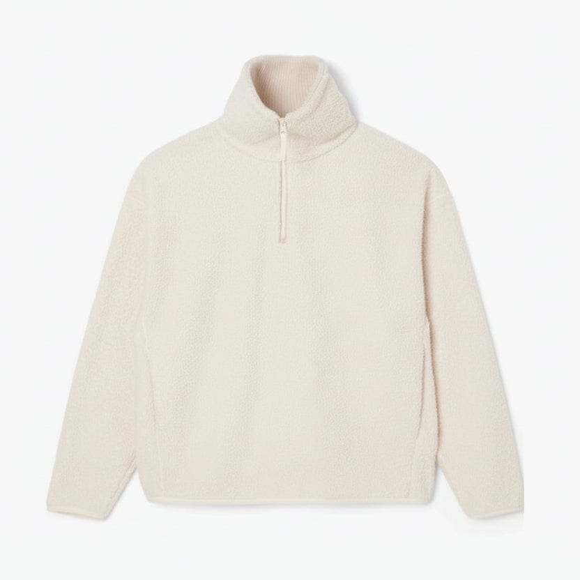 Fleece-Sweatshirt mit hohem Reißverschluss am Kragen