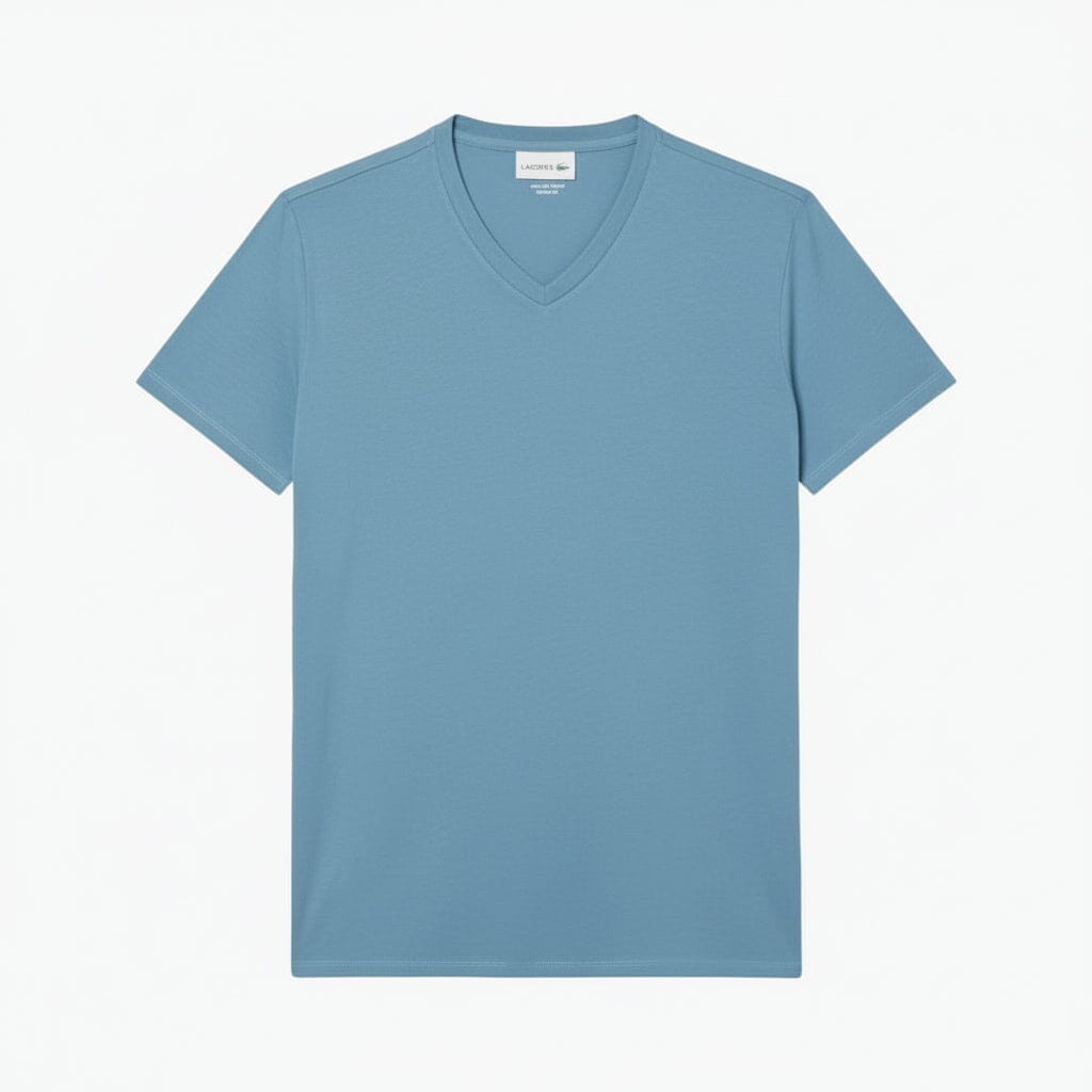 Leichtes Baumwoll-Pima-T-Shirt mit V-Ausschnitt