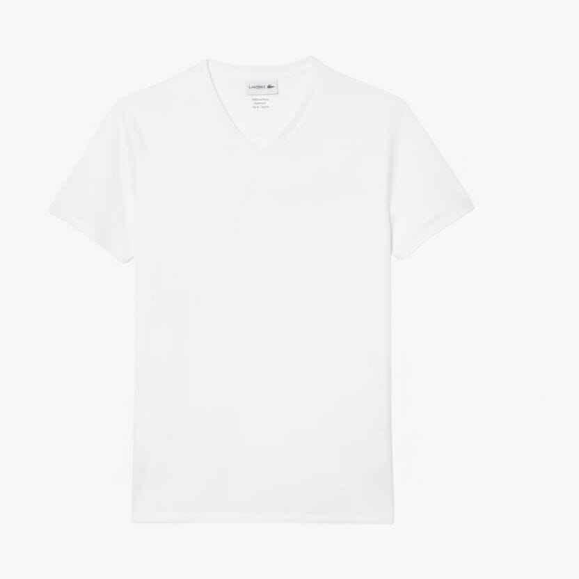 Leichtes Baumwoll-Pima-T-Shirt mit V-Ausschnitt