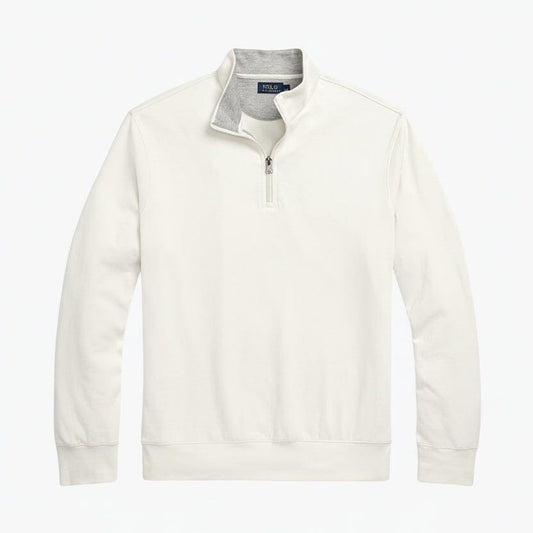 Luxus-Jersey-Pullover mit Viertelreißverschluss