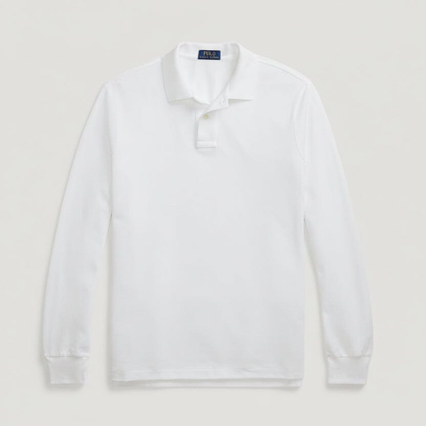 Mesh Langarm-Poloshirt