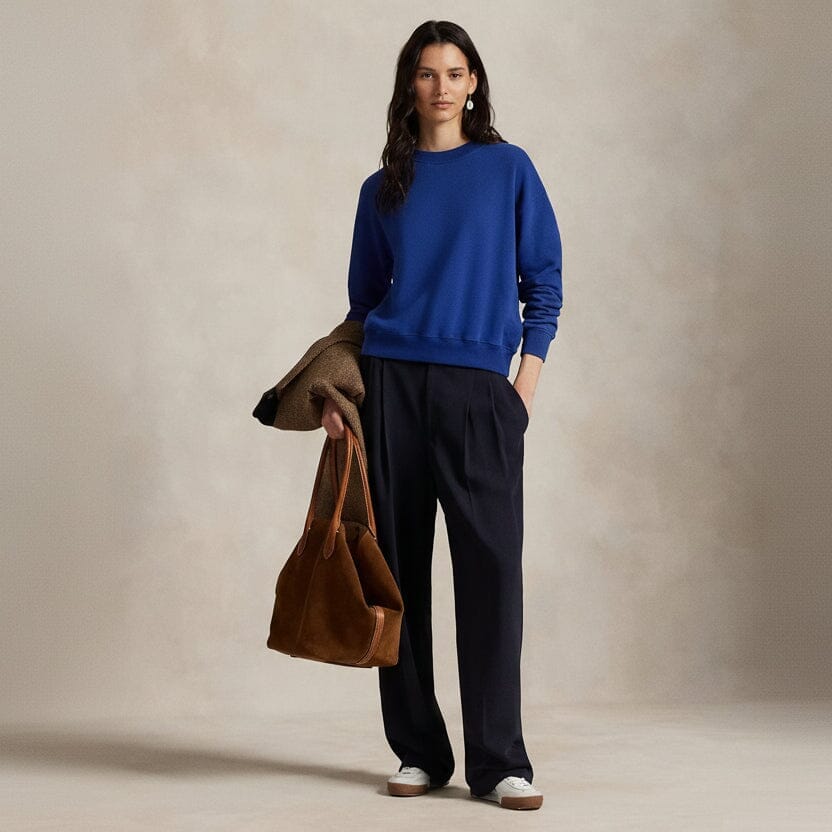 Polo Bear Leichtes Fleece-Shirt mit Rundhalsausschnitt