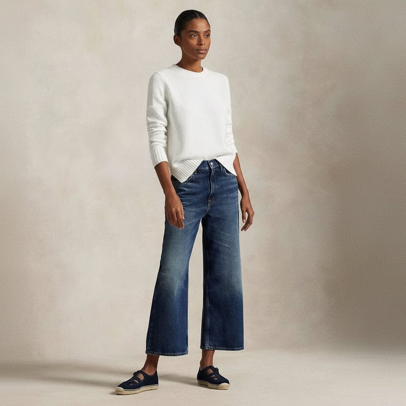 Polo Bear Rundhalspullover aus Leinen-Baumwolle