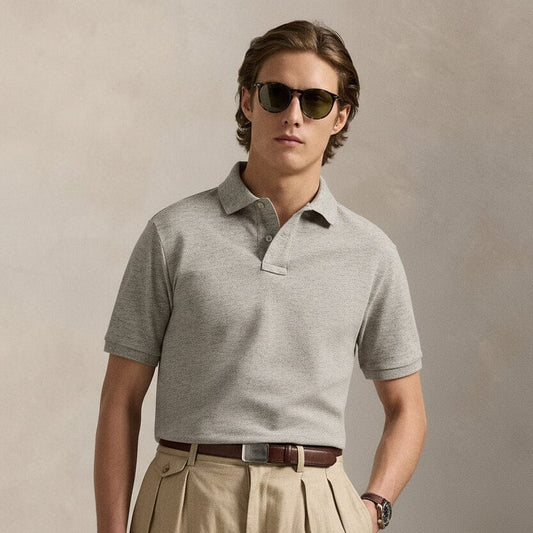 Polohemd mit klassischer Passform und Mesh-Einsatz