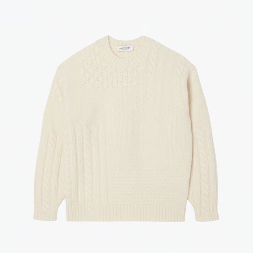 Pullover aus Wolle mit Patchwork-Effekt und entspannter Passform