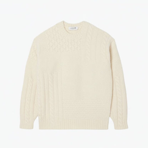 Pullover aus Wolle mit Patchwork-Effekt und entspannter Passform