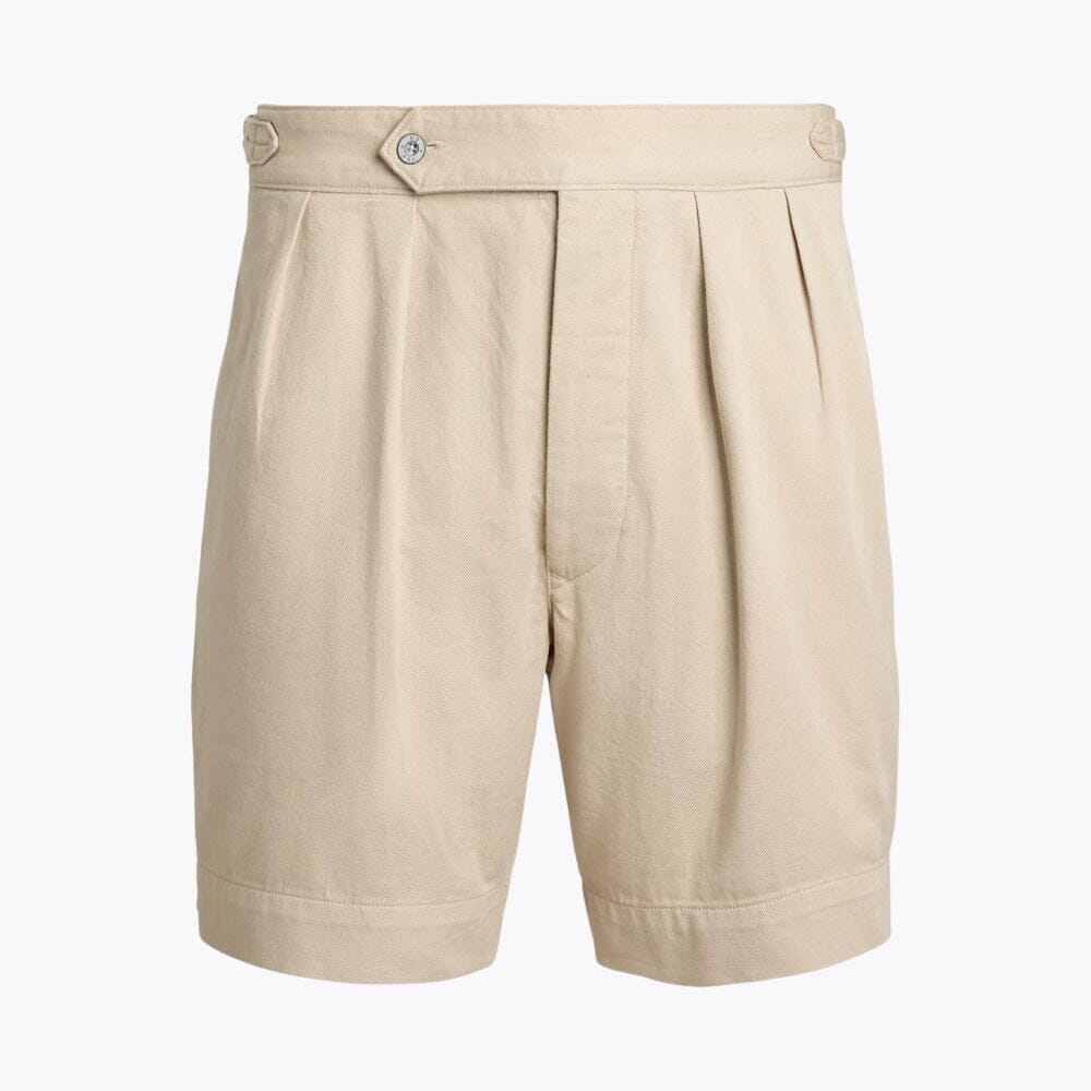 Relaxed Fit Plissee-Twill-Shorts