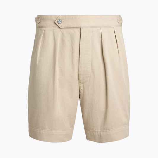 Relaxed Fit Plissee-Twill-Shorts