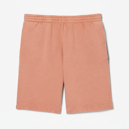 Shorts aus Baumwollfleece mit Wascheffekt